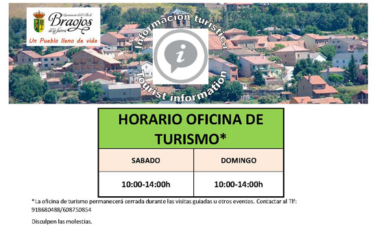 Horario Oficina Turismo en Braojos de la Sierra