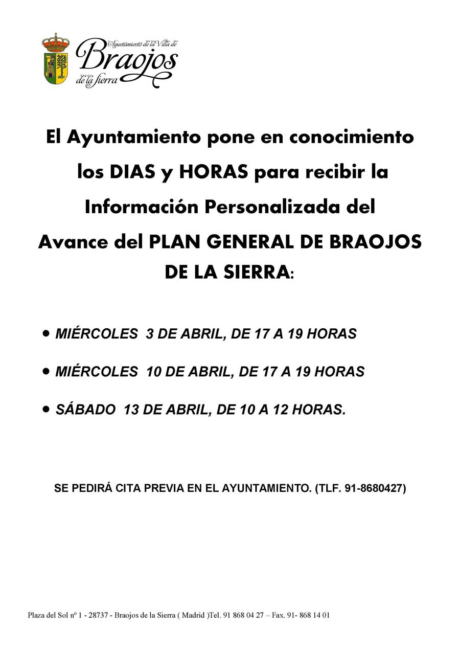 010419 HORARIO ATENCION Avance PG Braojos