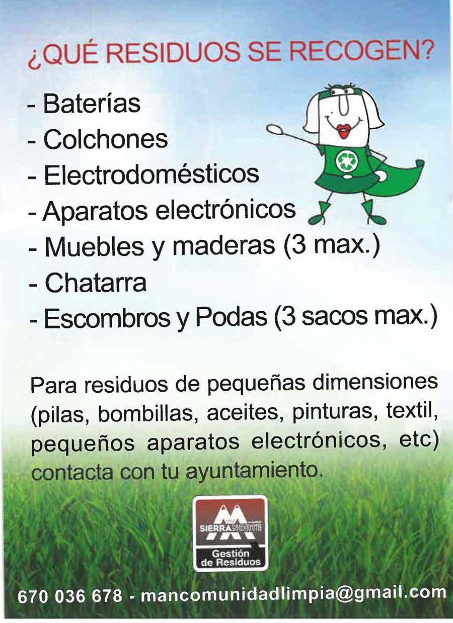 SERVICIO DE RECOGIDA DE MUEBLES ENSERES A DOMICILIO MANCOMUNIDAD VALLE NORTE DEL LOZOYA 2